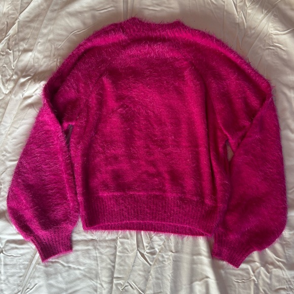 Hot Pink Fuzzy Sweater - Picture 3 of 4
